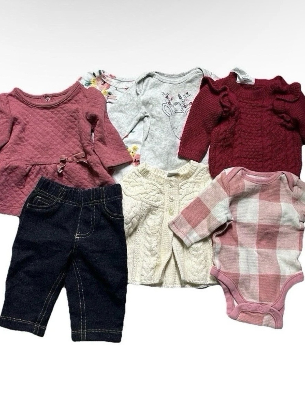 Baby Girl Winter Clothing Long Sleeves Sweaters Cardigan Pants Size 0-3 Months